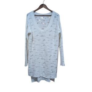 Free People Sweater Dress Womens Large Ivory Open Knit Boho